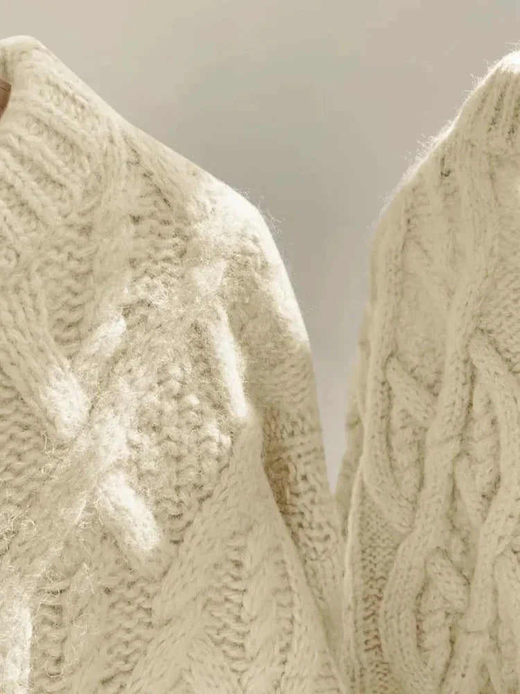 Off-White Fried Dough Twist Sweater – Thickened Wool Knit Top