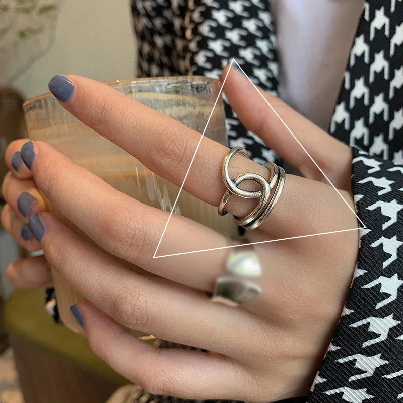 925 Silver Cross Hollow Finger Ring – Creative