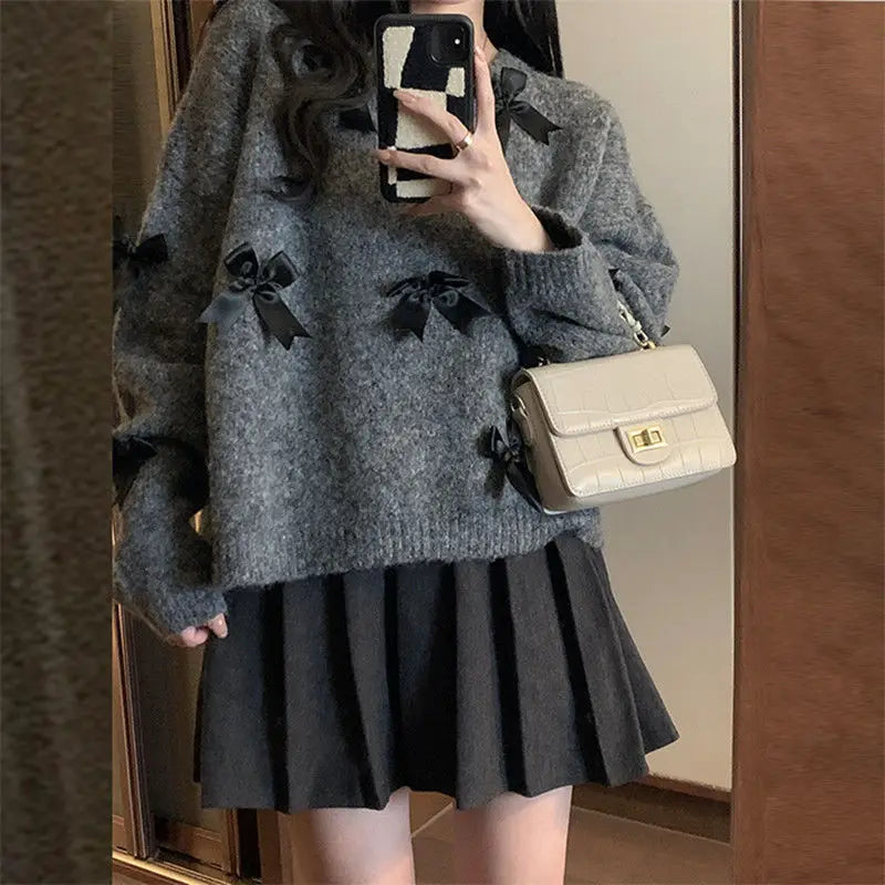 Bow Sweater – Unique Short Sleeve Knit Top