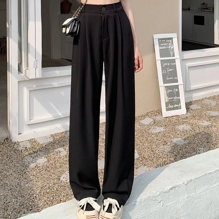 Elegant Wide Leg Pants – High Waist Office Slacks