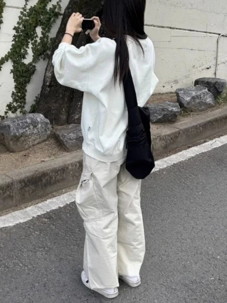 Loose Streetwear Cargo Pants – Summer Thin Straight Trousers with Pockets