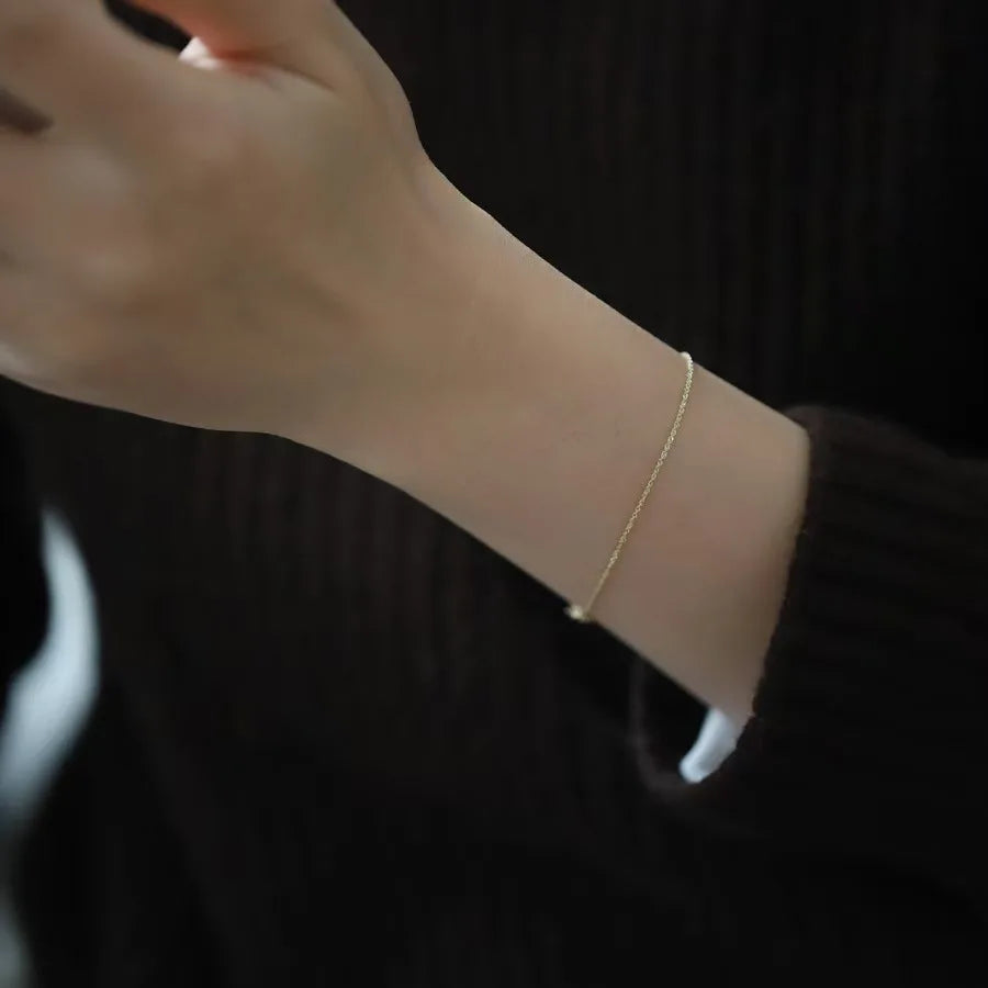 925 Sterling Silver 14K Gold Plated Water Ripple Bracelet