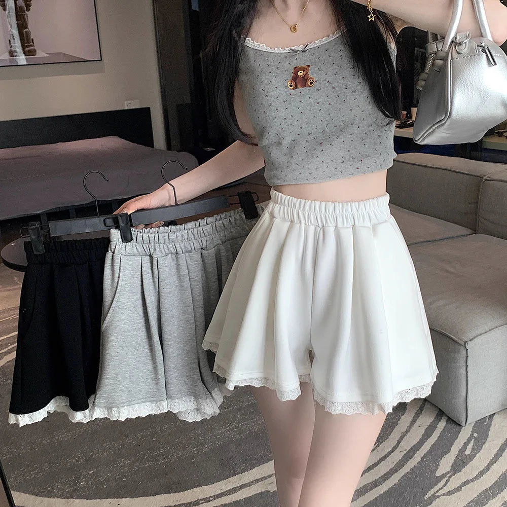 Patchwork Vintage Short Pants – Sweet Lace Streetwear