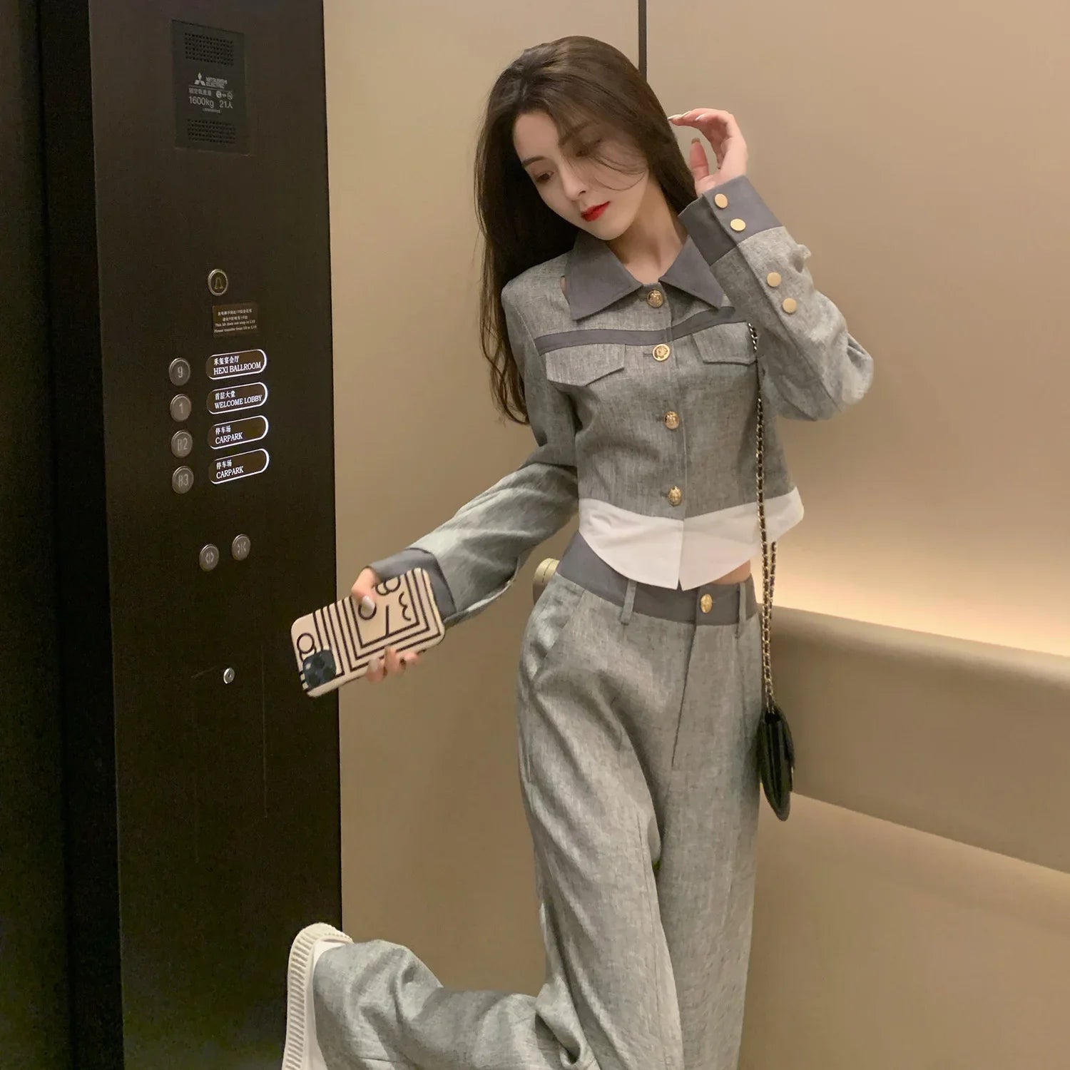 Spring/Autumn Two-Piece Set – Top and Pants for Casual Party
