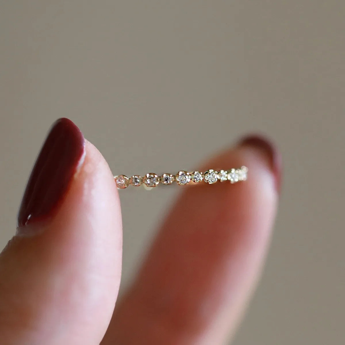 14K Gold Plated Zircon Geometric Ring