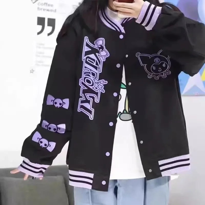 Kuromi Baseball Jacket – Unisex Patch Varsity Style