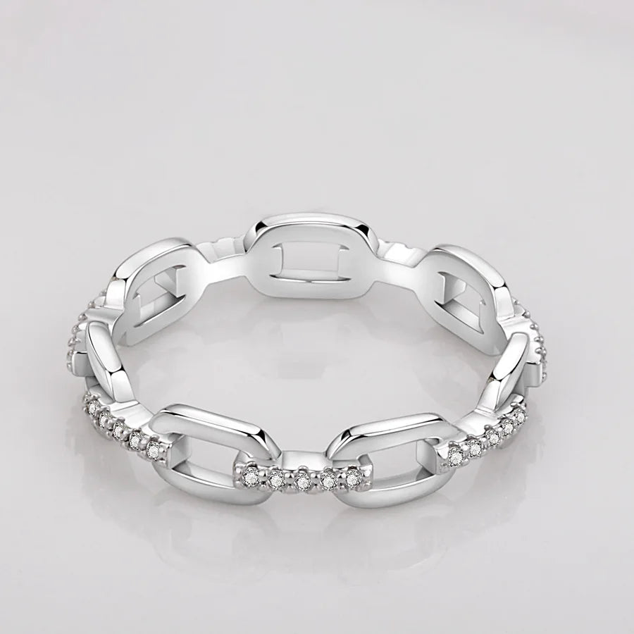 925 Silver Geometric CZ Ring