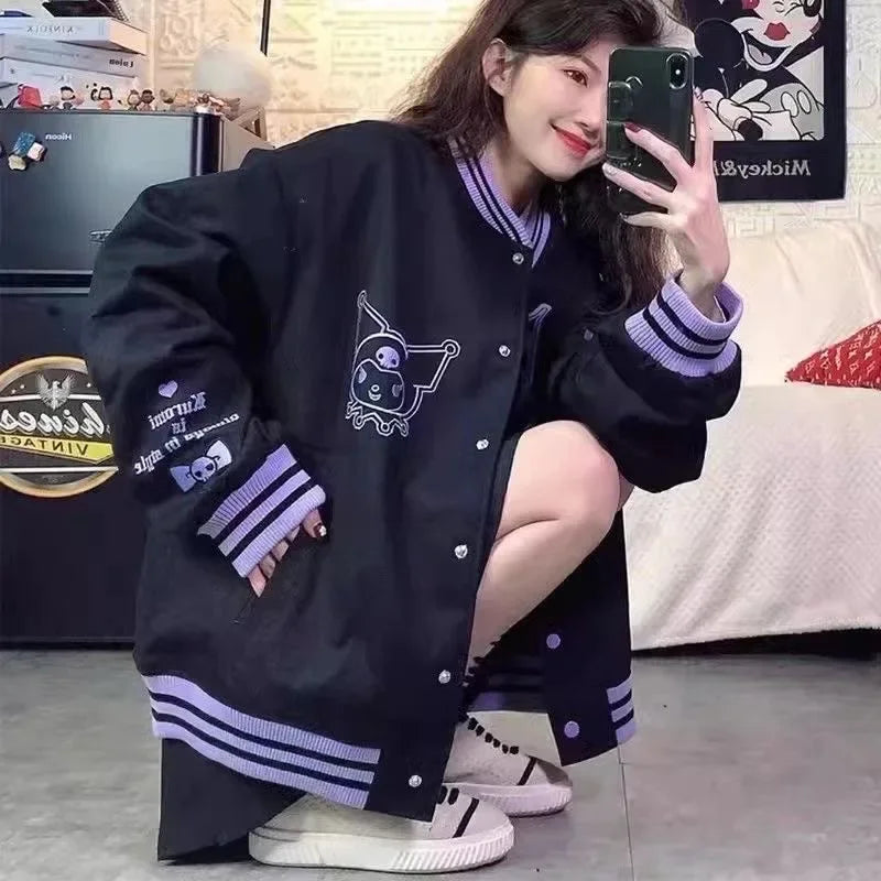 Kuromi Baseball Jacket – Unisex Patch Varsity Style