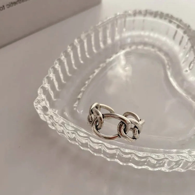 925 Silver Cross Hollow Finger Ring – Creative