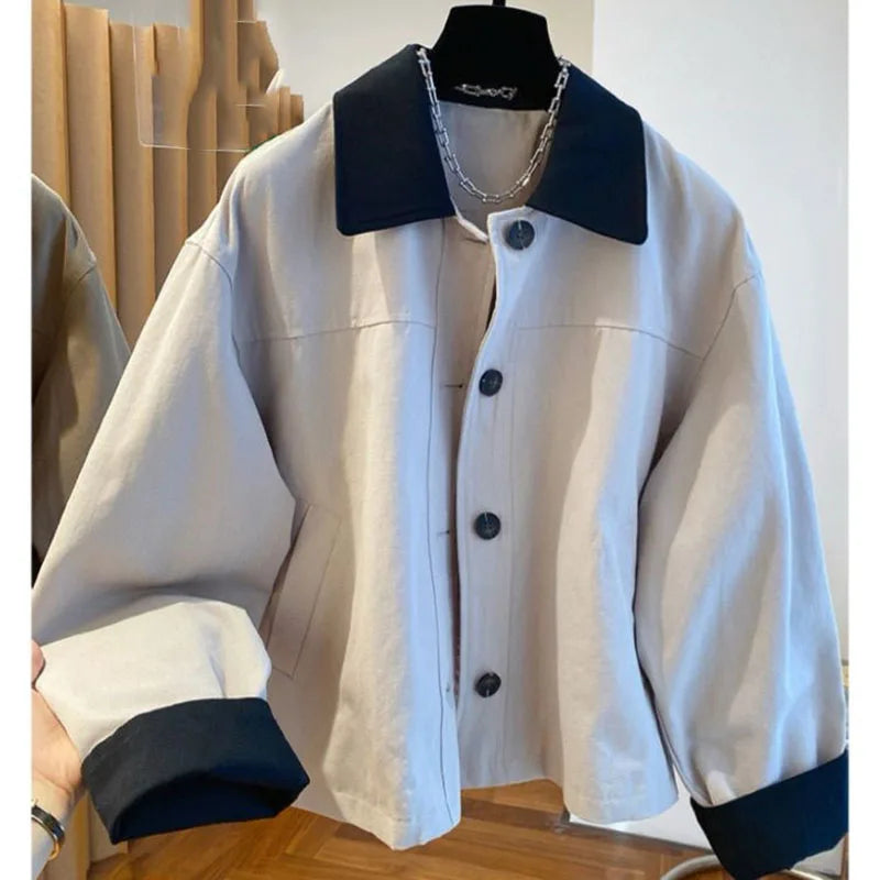 Flip Collar Windbreaker – Lightweight Loose Fit
