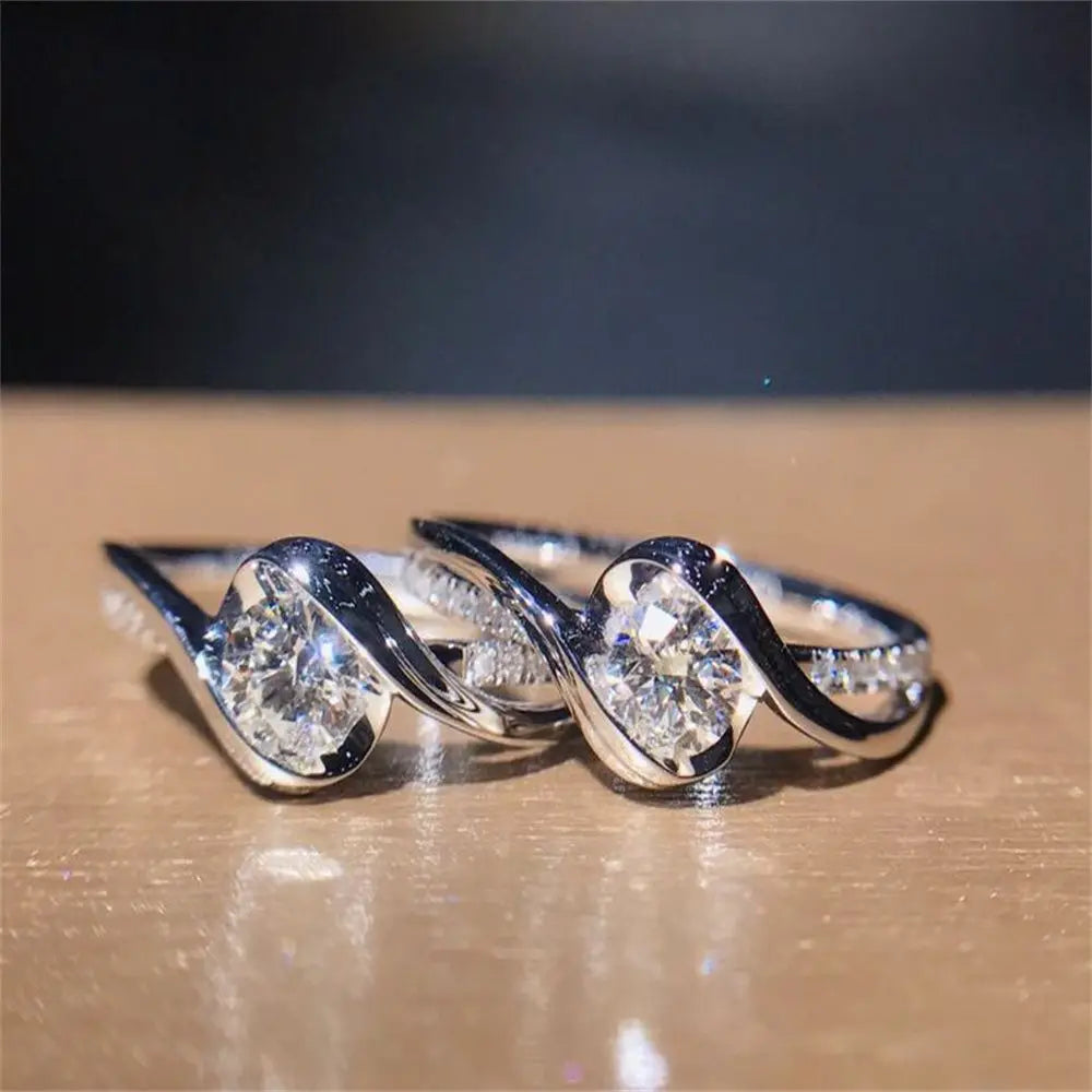 925 Silver White Sapphire Zircon Ring