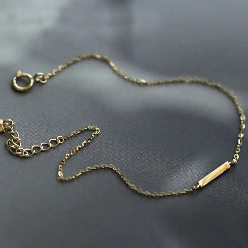 925 Sterling Silver One-Word Stick Chain Bracelet