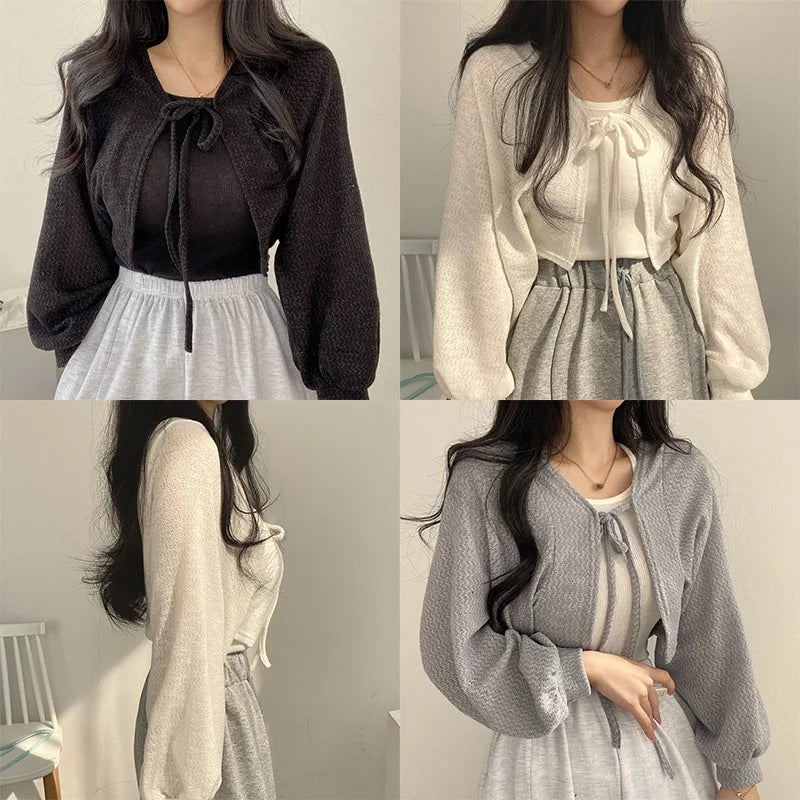 Thin Short Knit Cardigan – Vintage Summer Sun Protection