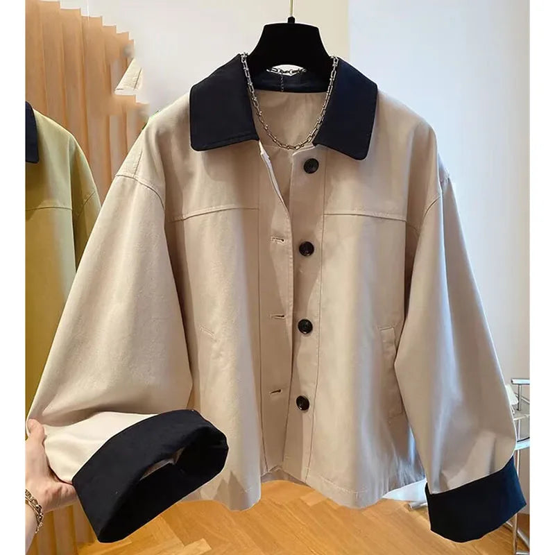 Flip Collar Windbreaker – Lightweight Loose Fit
