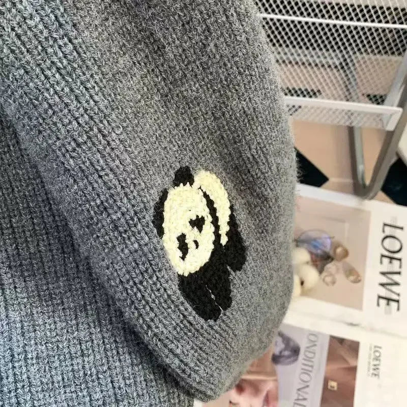 Embroidery Knit Cardigan – Preppy Panda Design
