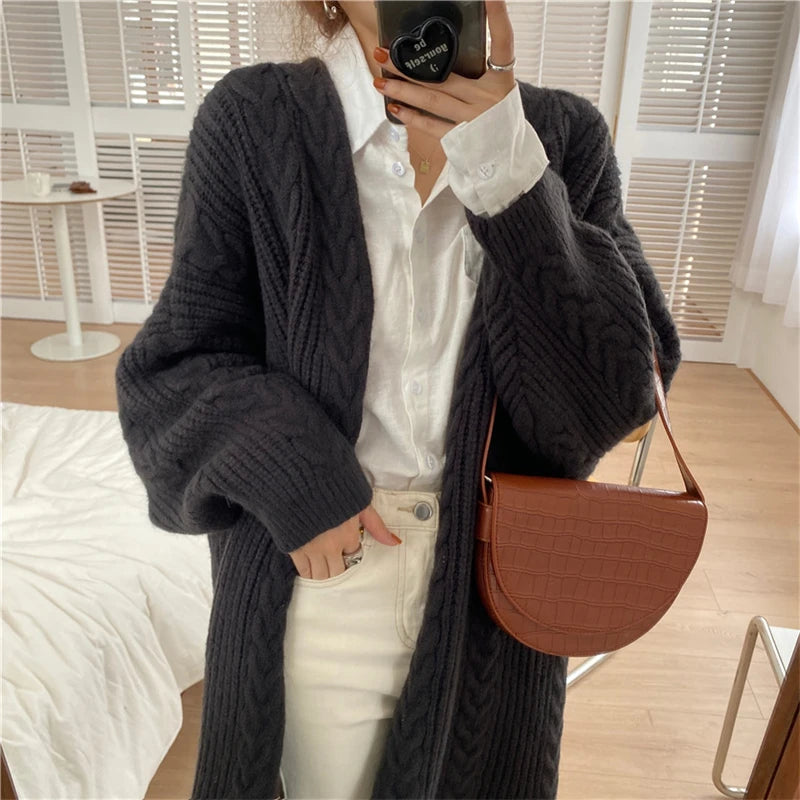 Casual Long Sweater Cardigan – Soft Comfortable Loose Knit