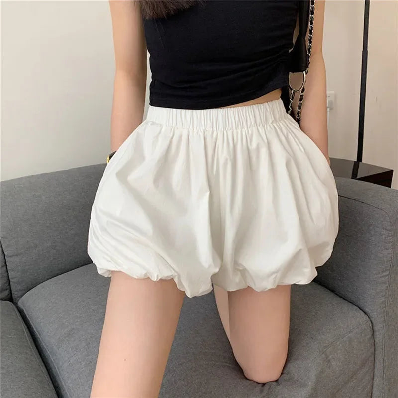 Fluffy Bloomer Shorts – High Waist, Loose & Comfy Spring Style