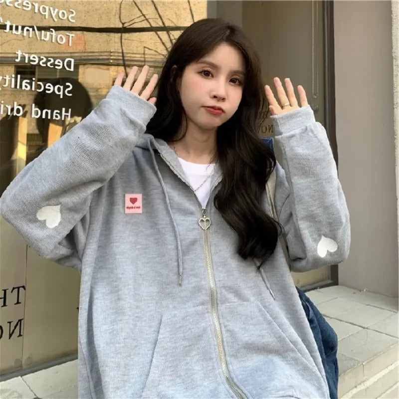 Zip-Up Spring Hoodie – V-Neck Thin Cardigan