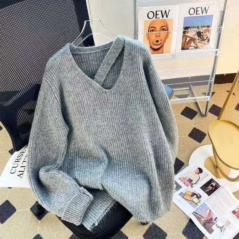 Knitted Two-Piece Set — Sweater + Halter Dress