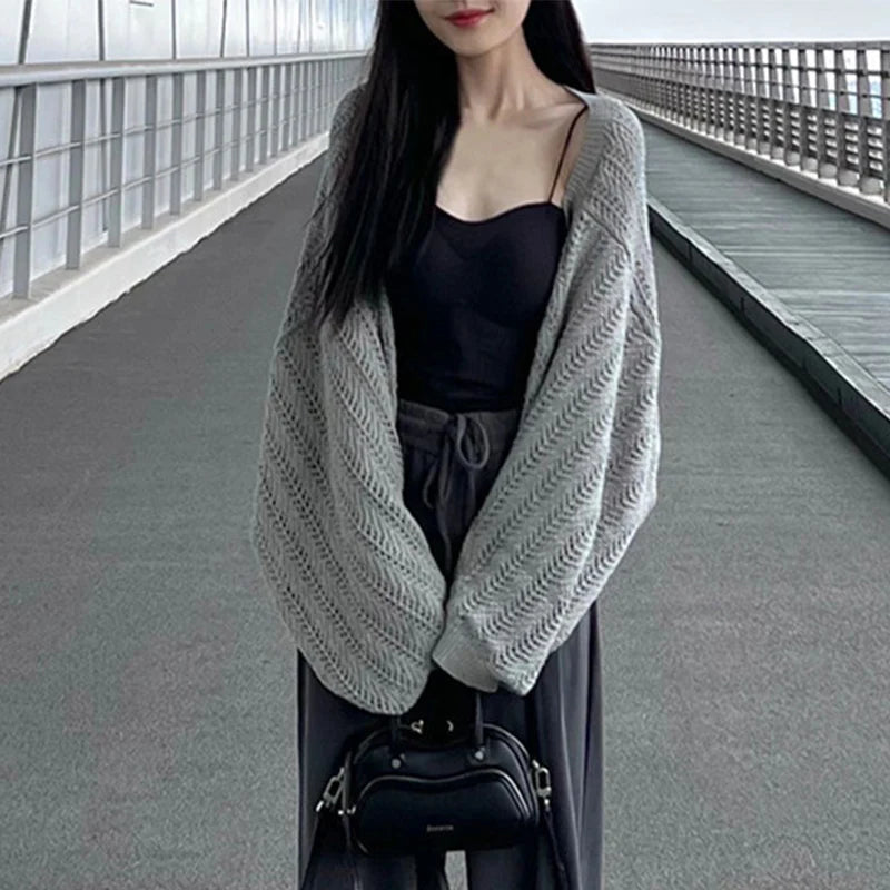 Long Sleeve Knit Shrug – Lightweight Shawl Top