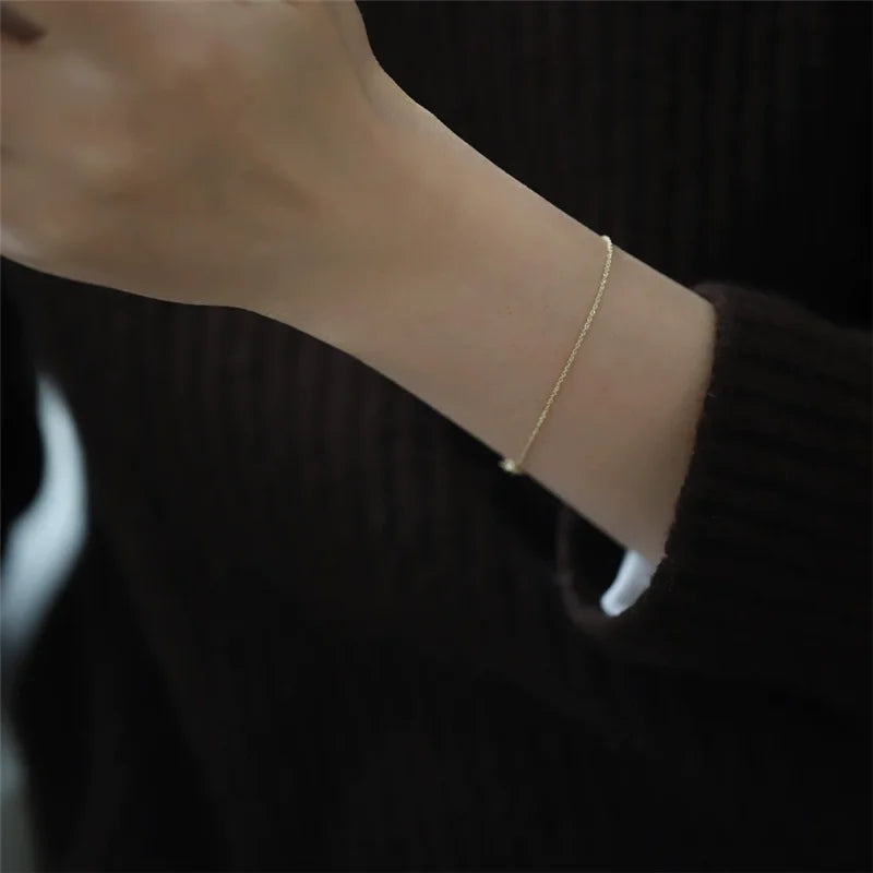 925 Sterling Silver 14K Gold Plated Water Ripple Bracelet