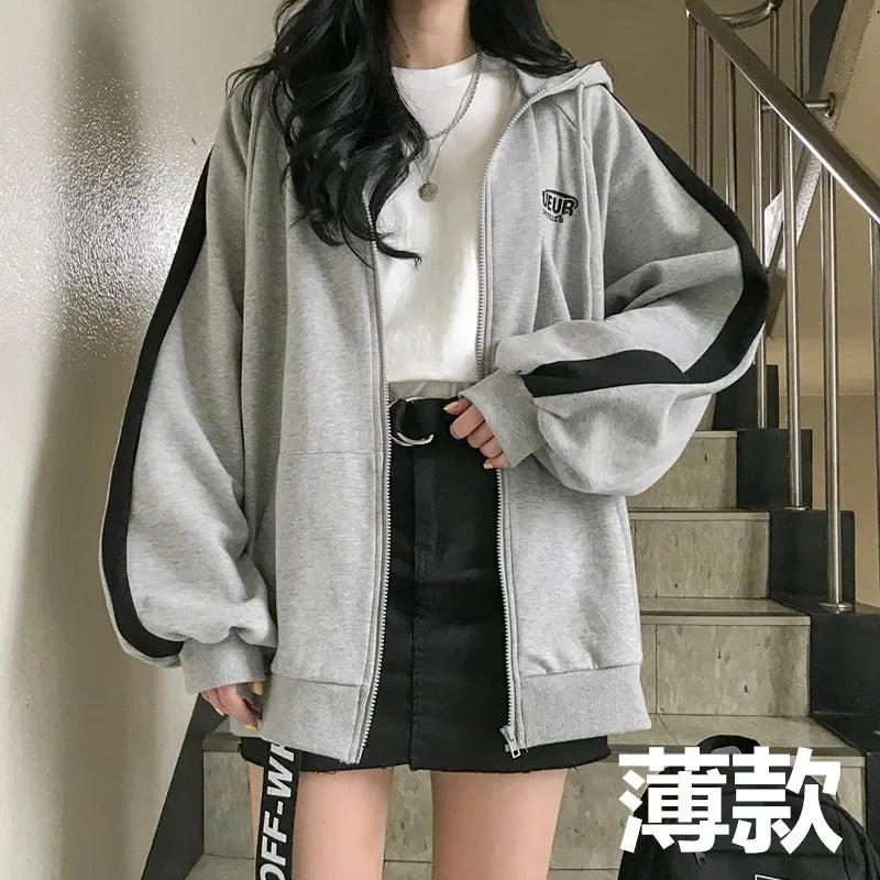 Thick Zip Hoodie – Loose Fit Sweatshirt Jacket