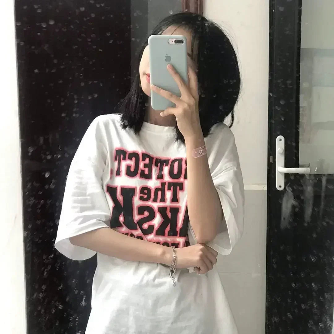 Gothic Short Sleeve T-Shirt – Oversized Streetwear Top