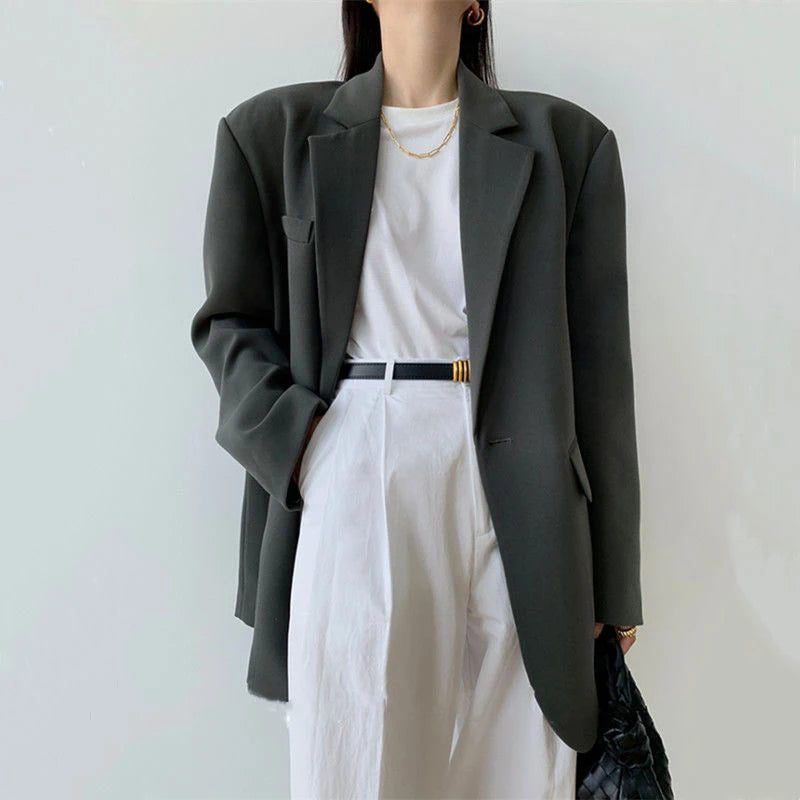 Black Office Suit Jacket – Single Button Blazer