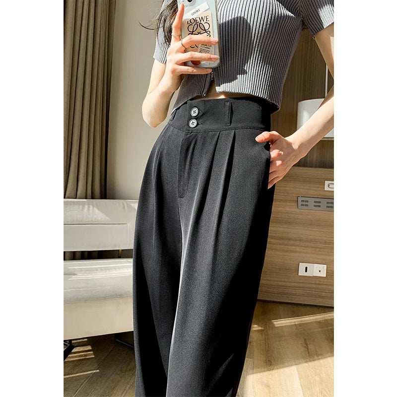 White Wide Leg Pants – Black Suit Slacks for Summer