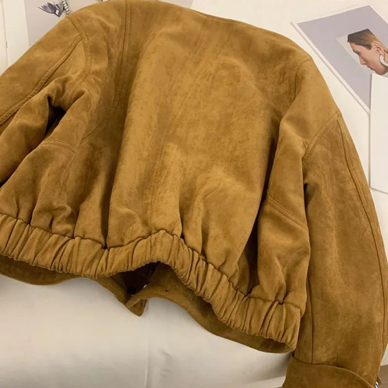 Suede Short Jacket – Camel & Classic