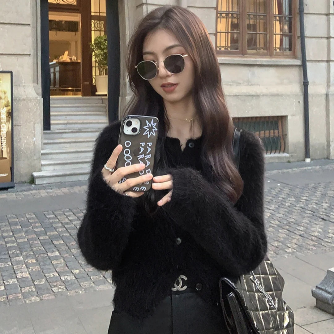 Mock-Neck Rib Knit — Slim Pullover