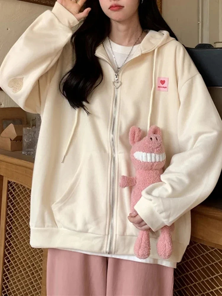 Embroidered Hoodie – Zip-Up Streetwear Top