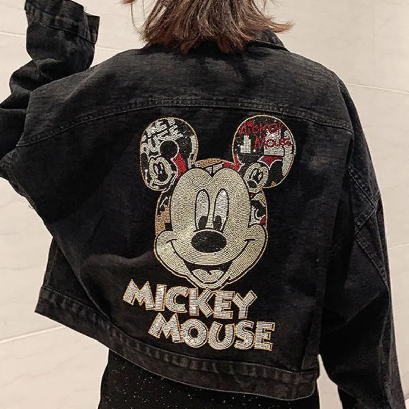 Cartoon Denim Jacket – Loose Fit Couples Style