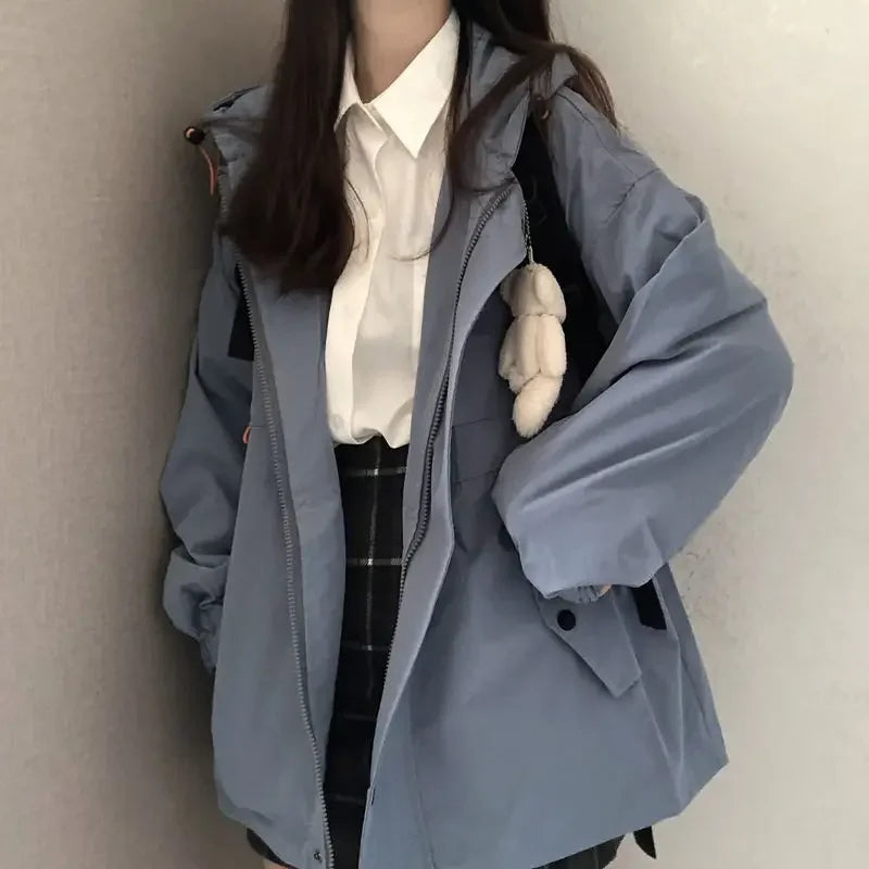 Oversize Loose Jacket – Preppy Casual Look