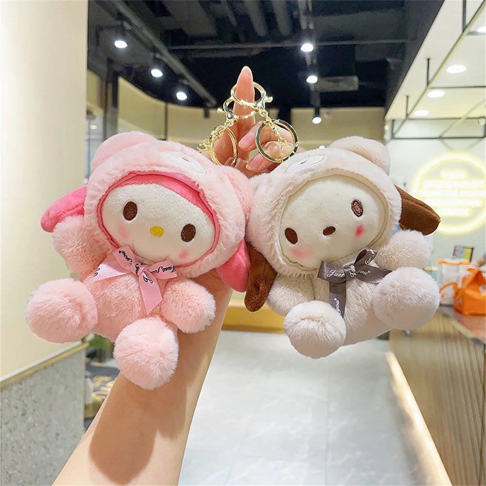 Sanrio Kuromi Plush Keychain – Cute Figure Bag/Car Pendant