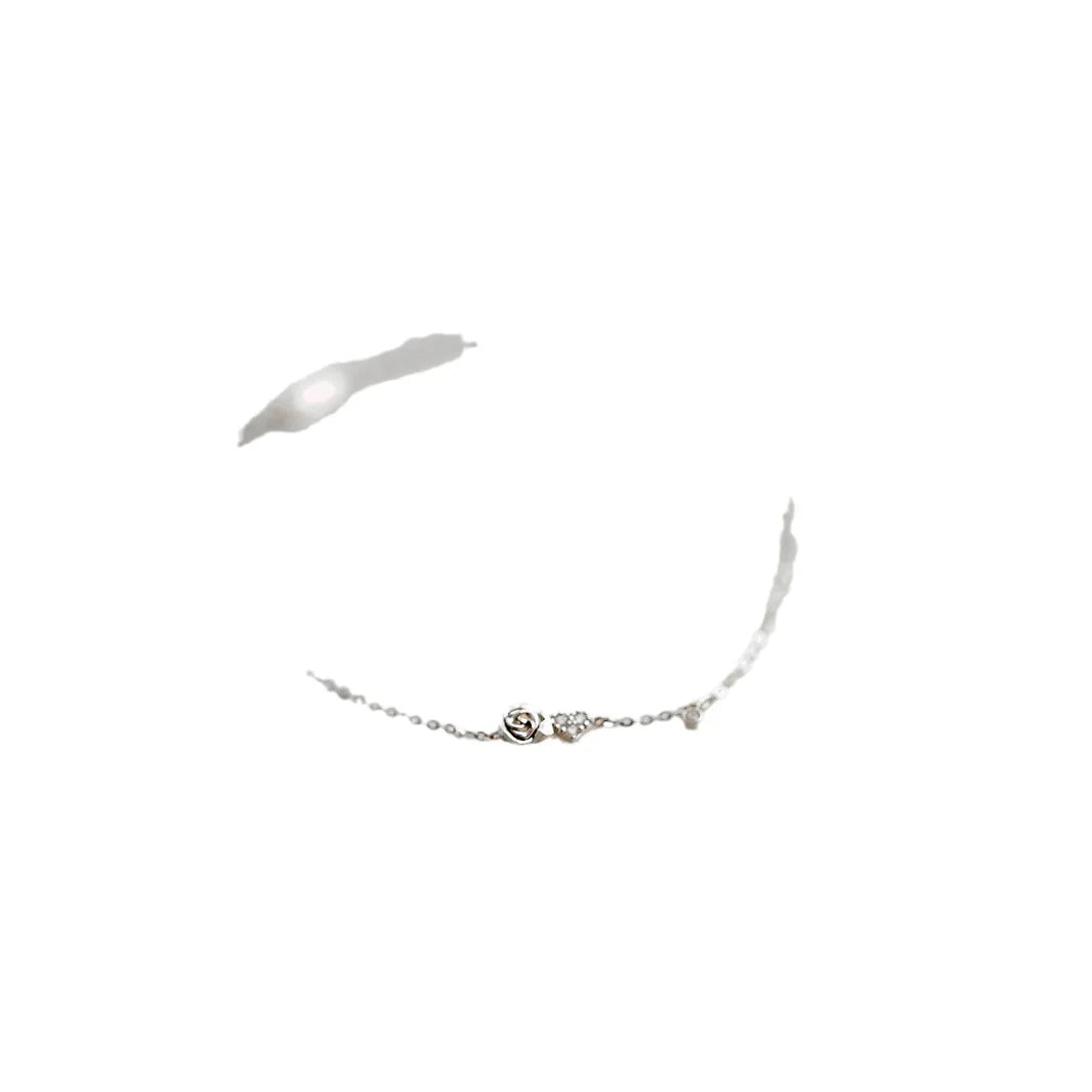 925 Sterling Silver Zircon Rose Bracelet