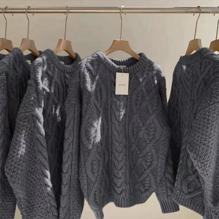 Off-White Fried Dough Twist Sweater – Thickened Wool Knit Top