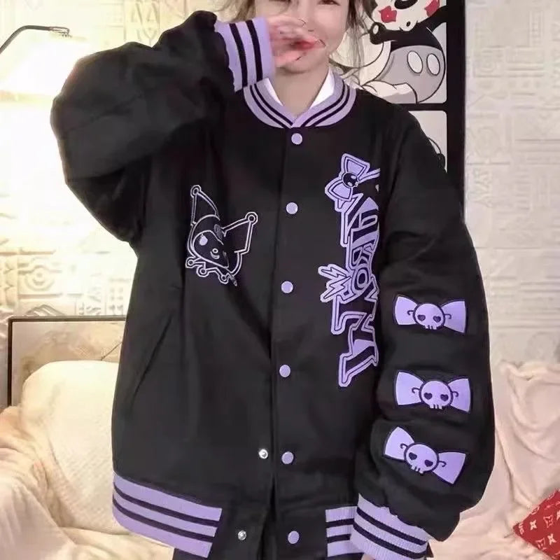 Kuromi Baseball Jacket – Unisex Patch Varsity Style