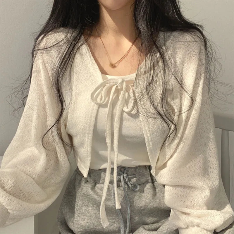 Thin Short Knit Cardigan – Vintage Summer Sun Protection