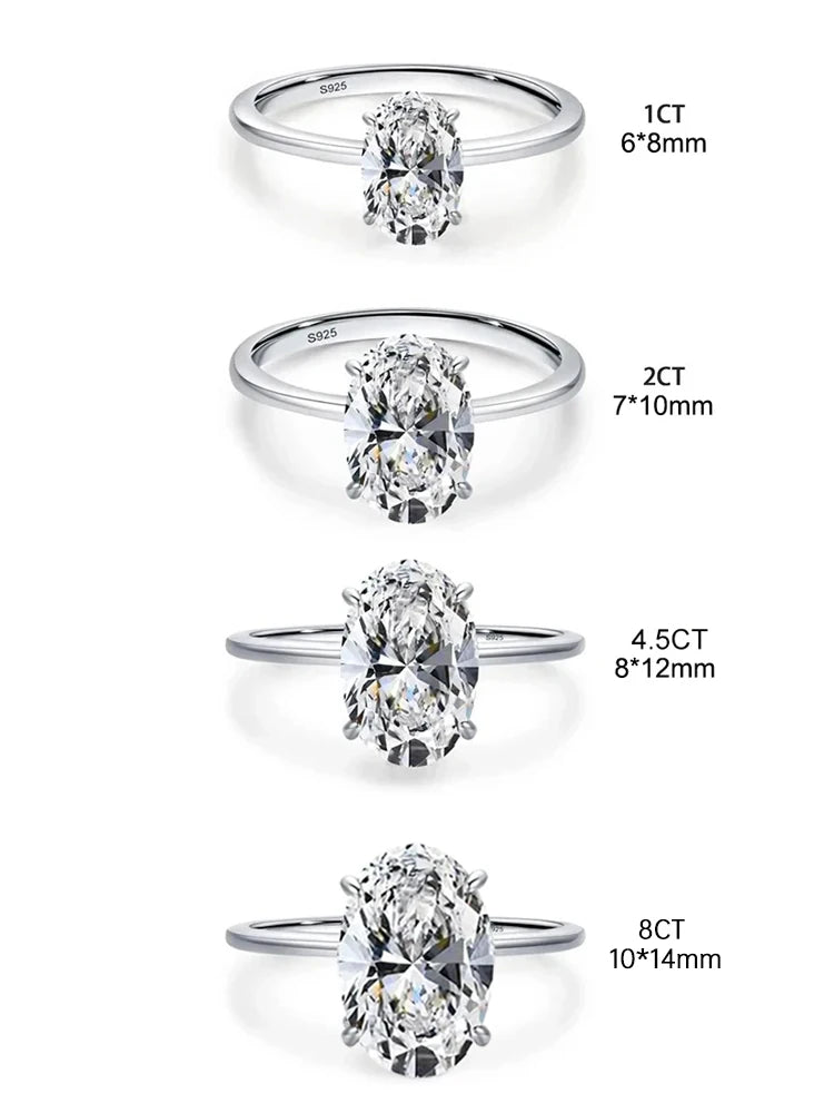 925 Silver Oval Zircon Stone Ring – Luxury