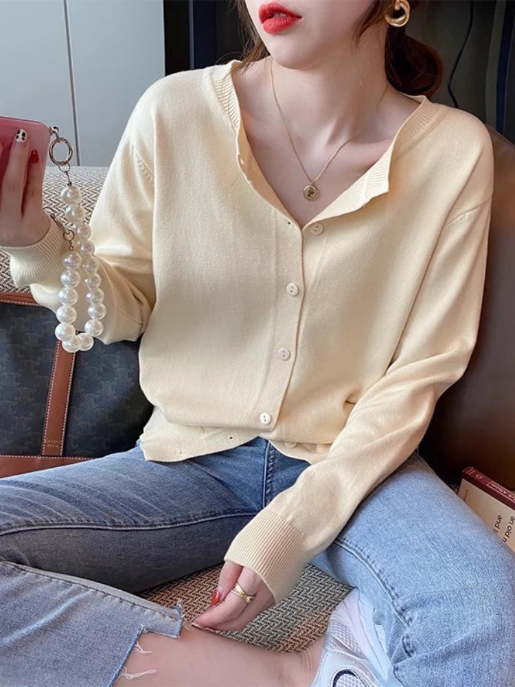 Slim Fit Knit Cardigan – Long Sleeve Soft Casual