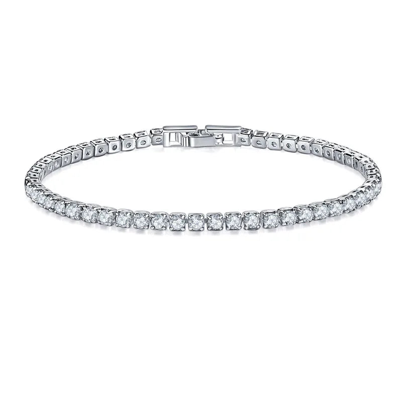 925 Sterling Silver Zircon Bracelet 16cm-19cm