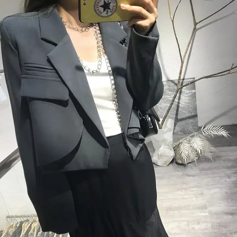 Cropped Black Blazer
