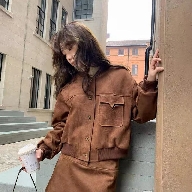 Suede Cropped Jacket