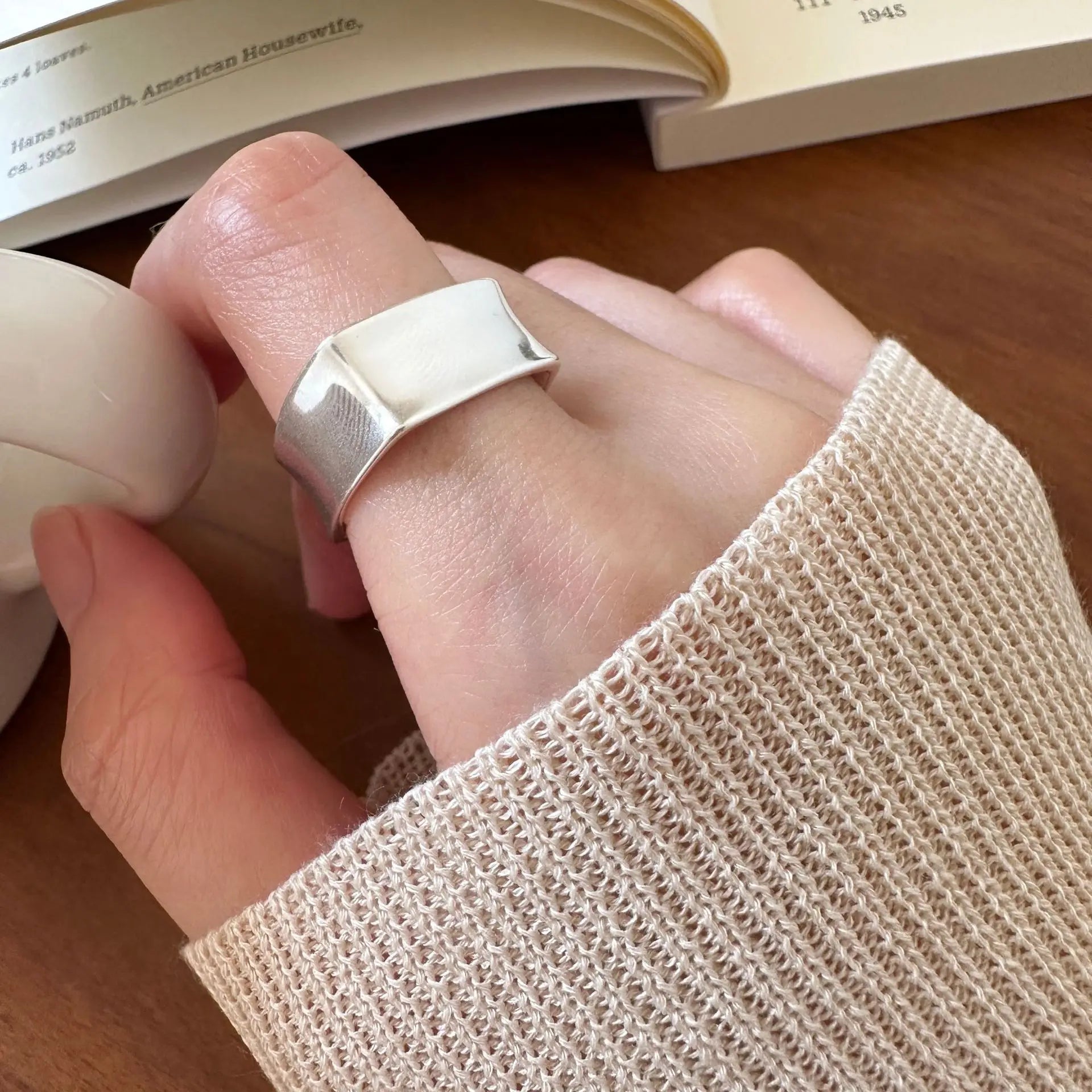 925 Silver Square Smooth Surface Ring
