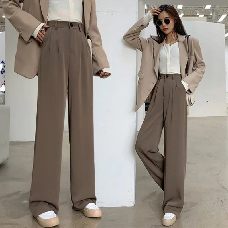 Elegant Wide Leg Pants – High Waist Office Slacks