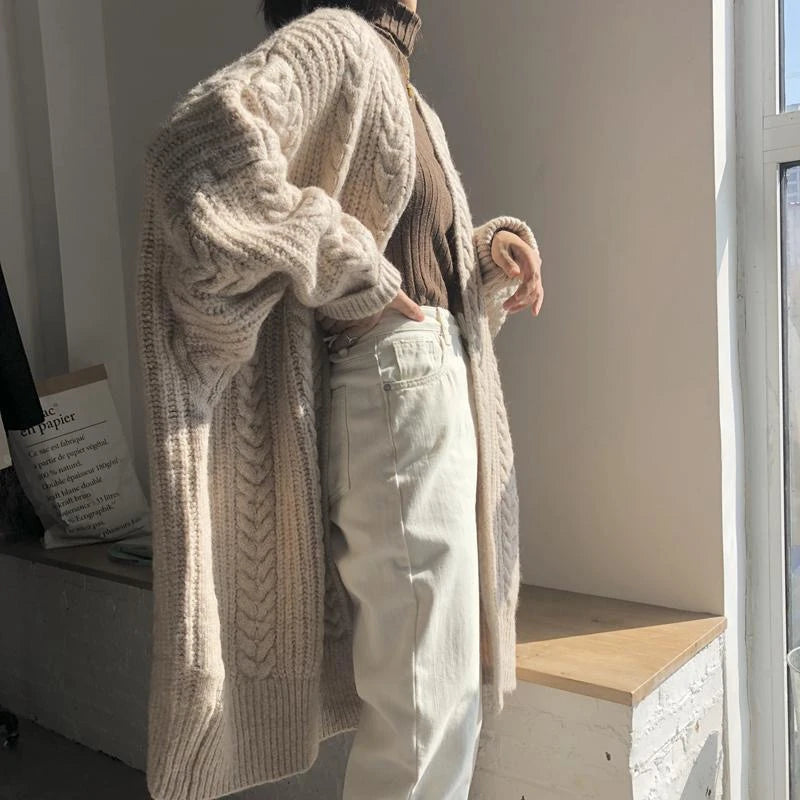 Casual Long Sweater Cardigan – Soft Comfortable Loose Knit