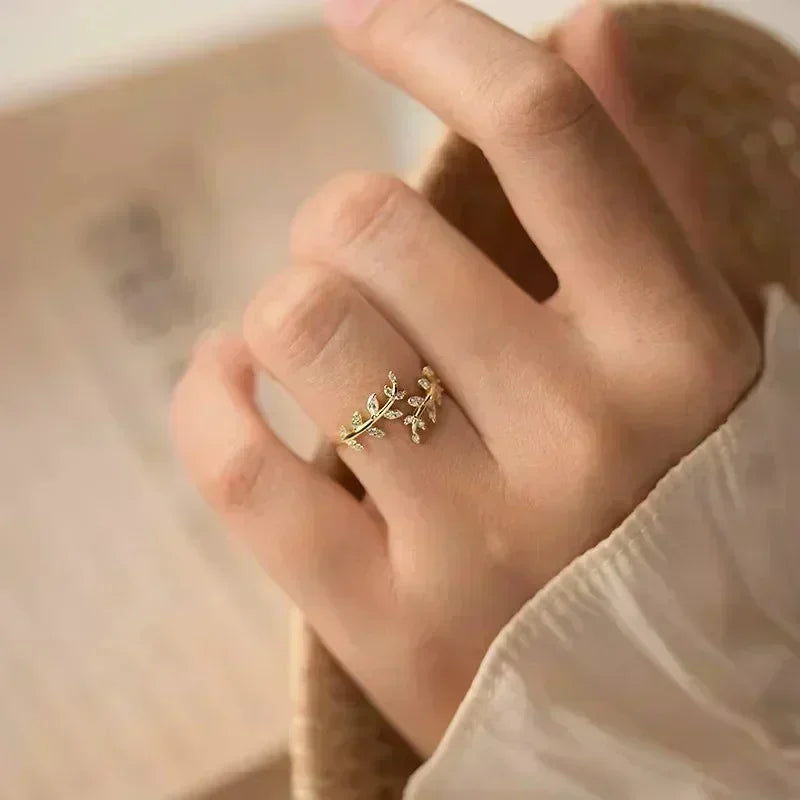925 Silver Tree Branch Zircon Ring – Birthday Gift