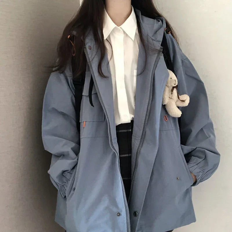 Oversize Loose Jacket – Preppy Casual Look