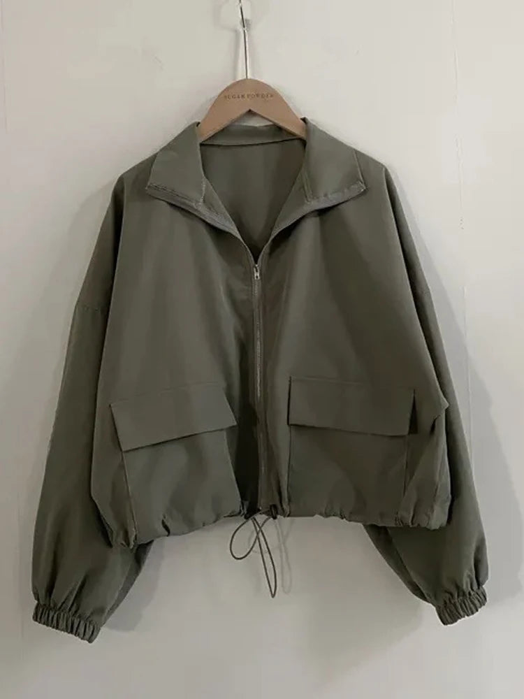 Vintage Baseball Coat – Loose Fit Zip-Up Jacket